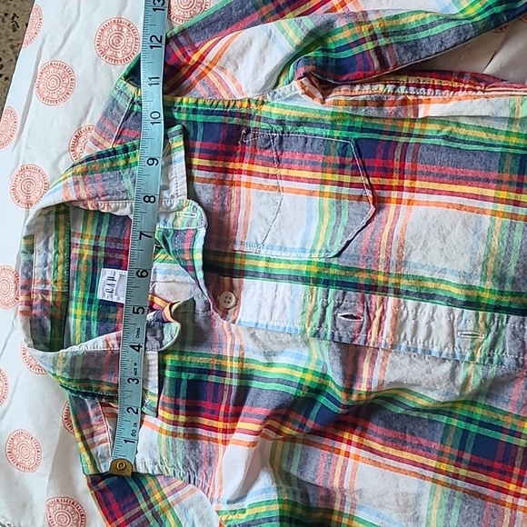 Gap boys plaid XS 4-5 100% cotton button-down shirt long sleeve - Picture 5 of 9
